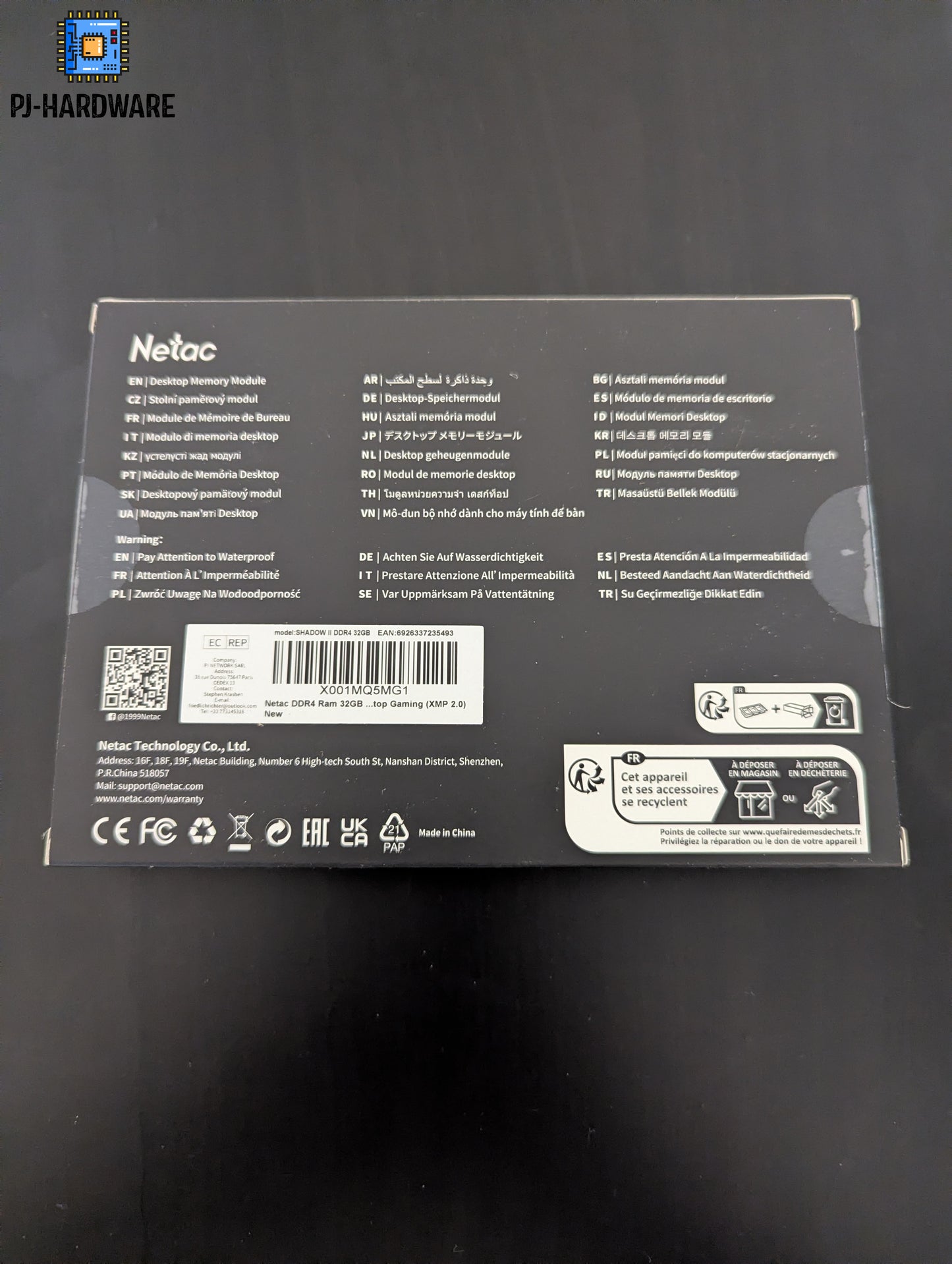 Netac DDR4 Ram 32GB (2x16gb) 3200MHz CL16